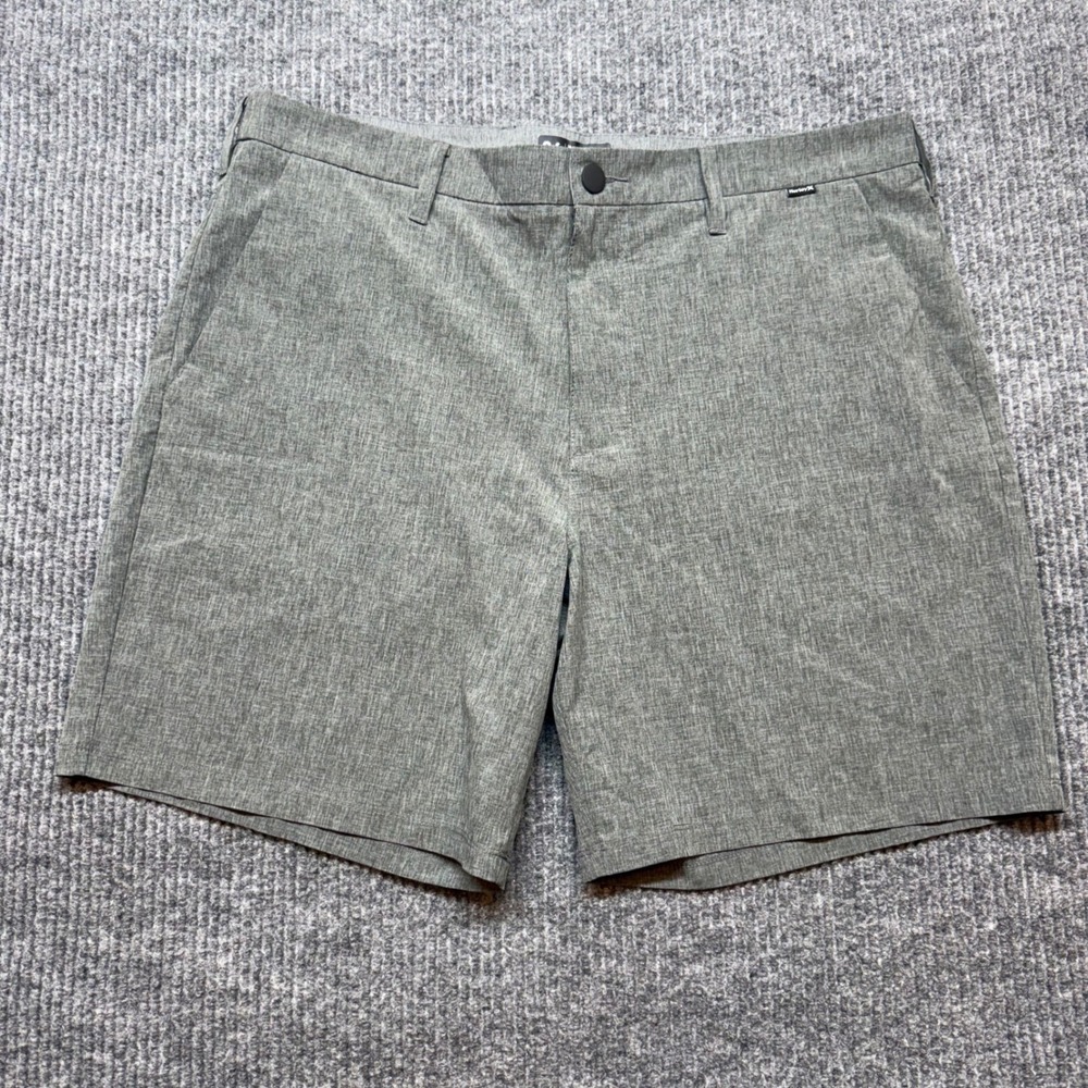 Hurley Phantom Mens 36 Gray Heather Hybrid Walk‎ Shorts Water Resistant Stretch